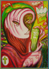 space women with angel phone