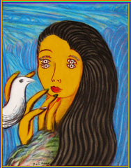 girl with bird