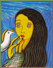 girl with bird