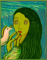 girl with bird