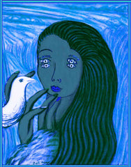girl with bird