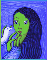 girl with bird