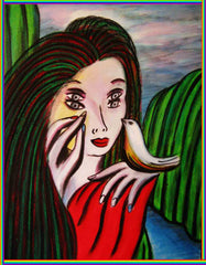 women with bird