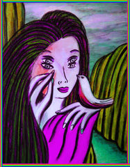 women with bird