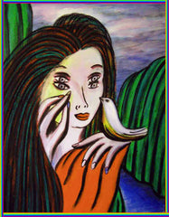 women with bird