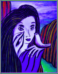 women with bird