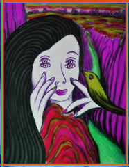 girl with bird