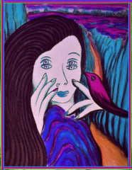 girl with bird