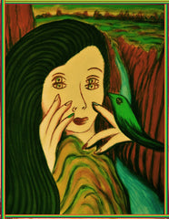 girl with bird