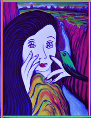 girl with bird