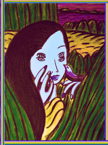 girl with bird