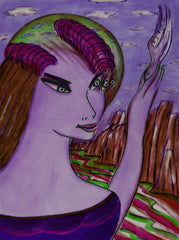 space women with bird WITH LITTLE GIRL FREE