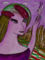 space women with bird WITH LITTLE GIRL FREE