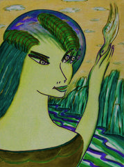 space women with bird WITH LITTLE GIRL FREE