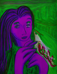 girl with bird