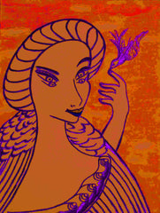 girl with bird with little girl free