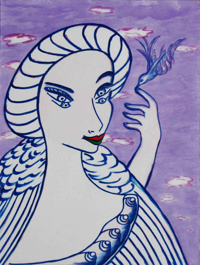 girl with bird with little girl free