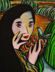 with bird with little girl free