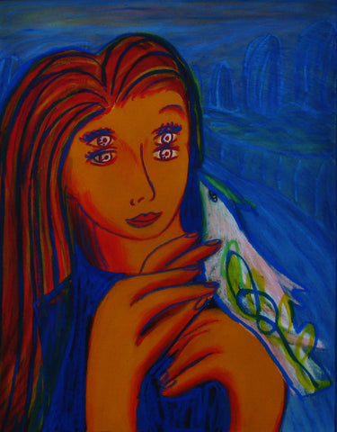girl with bird