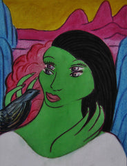 girl with bird