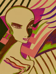 l wonder you,water colour printer girl