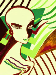 l wonder you,water colour printer girl