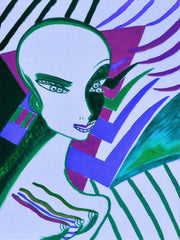 l wonder you,water colour printer girl