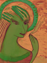 space women with bird