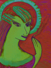 space women with bird