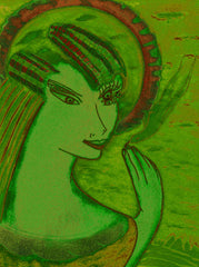 space women with bird