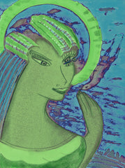 space women with bird