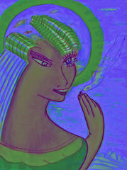 space women with bird