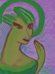 space women with bird