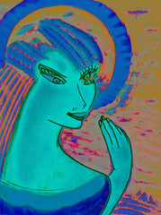space women with bird