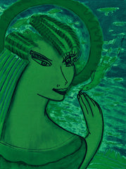 space women with bird