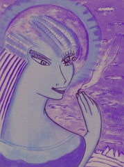 space women with bird