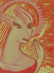 space women with bird
