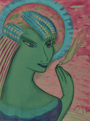 space women with bird