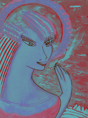 space women with bird
