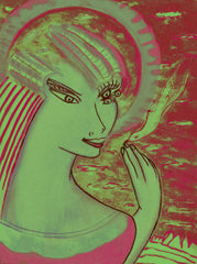 space women with bird