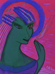 space women with bird