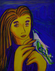 girl with bird
