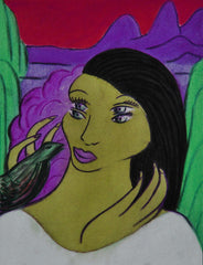 girl with bird