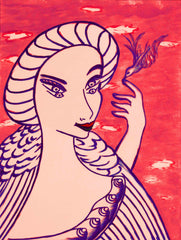 girl with bird with little girl free