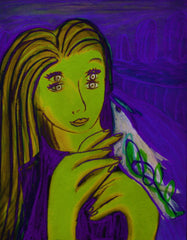 girl with bird