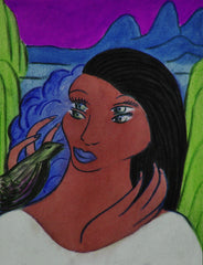 girl with bird