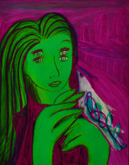 girl with bird
