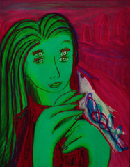 girl with bird