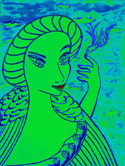 girl with bird with little girl free