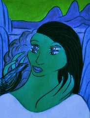 girl with bird